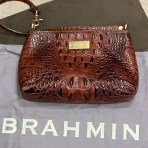 Brahmin brown leather handbag